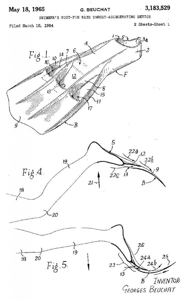 SWIMMER S FOOT-PIN WITH THRUST-ACCELERATING DEVICE