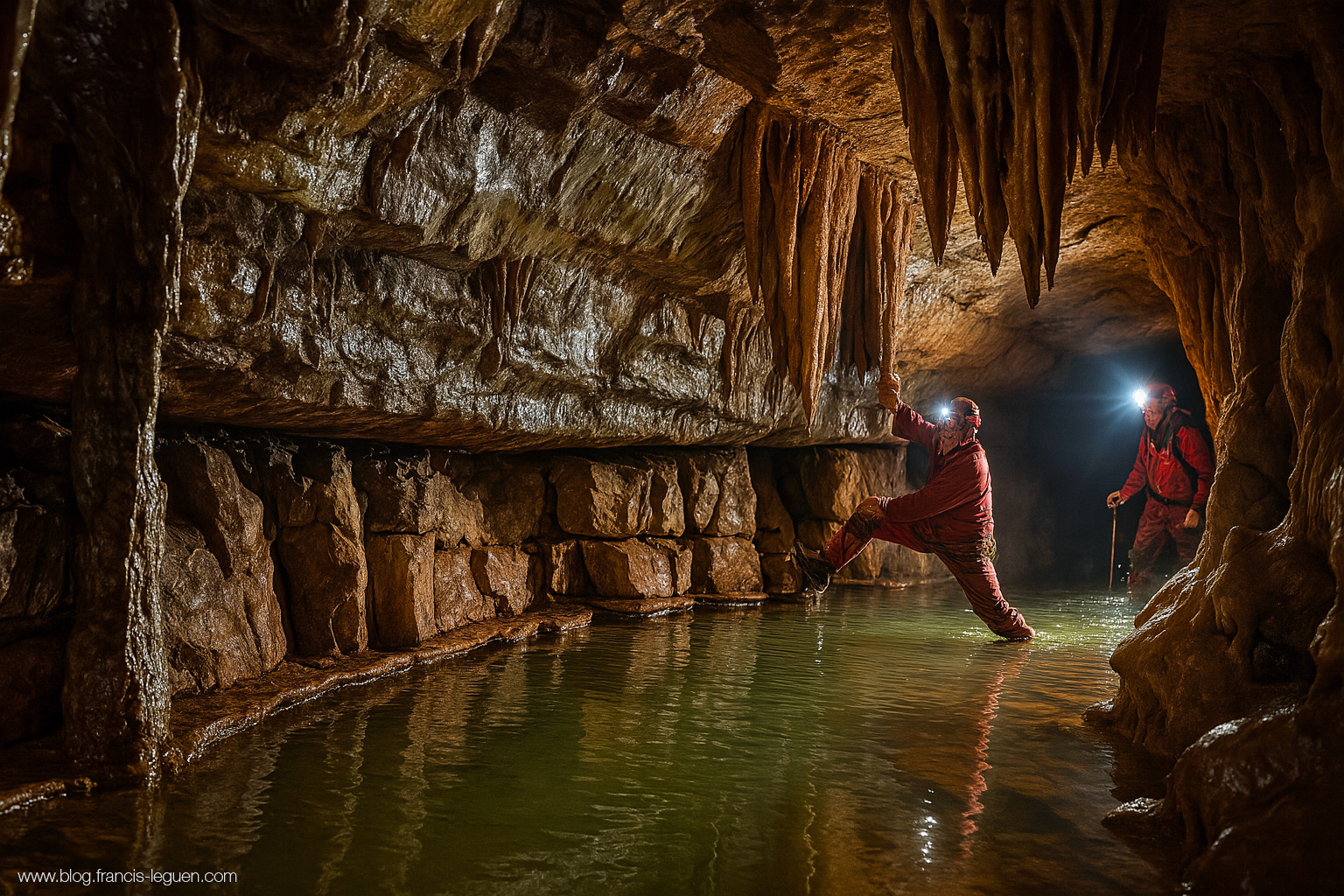 Le siphon de la rivière souterraine de Chauveroche - Mes explorations - image, lumière, détail
