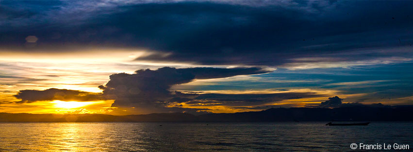 Couché de soleil sur Negros Moalboal couchant