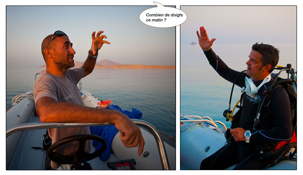 Serge Kalamian et Manuel Lewin. Exocet Diving Attitude plongée Egypte combien-de-doigts