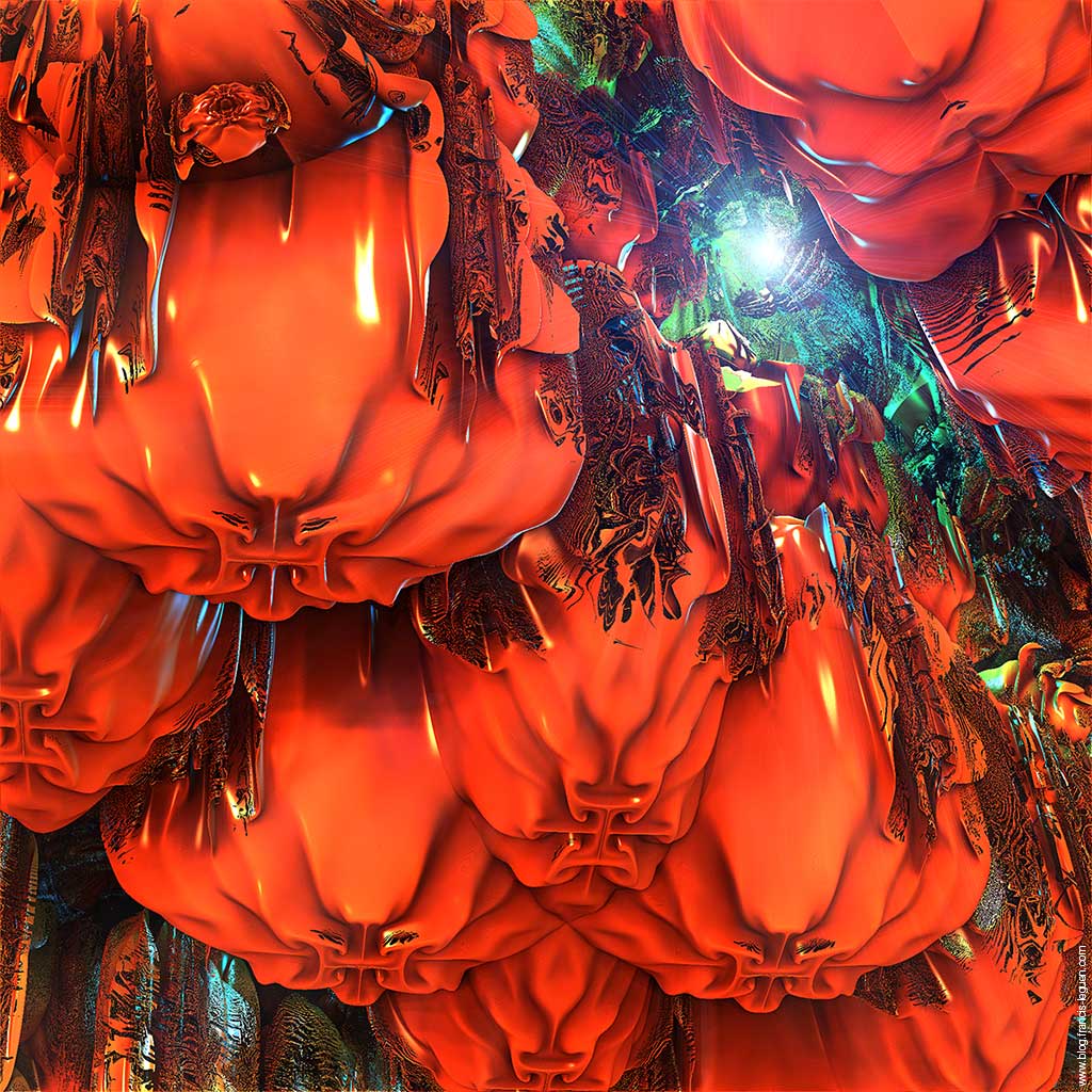Effet gnarl dans Mandelbulb3D grotte