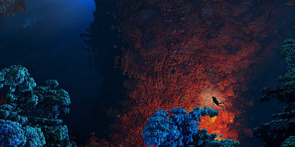 CORAIL ROUGE - Collection Caverns - cavernes, rocheuses, souterraines