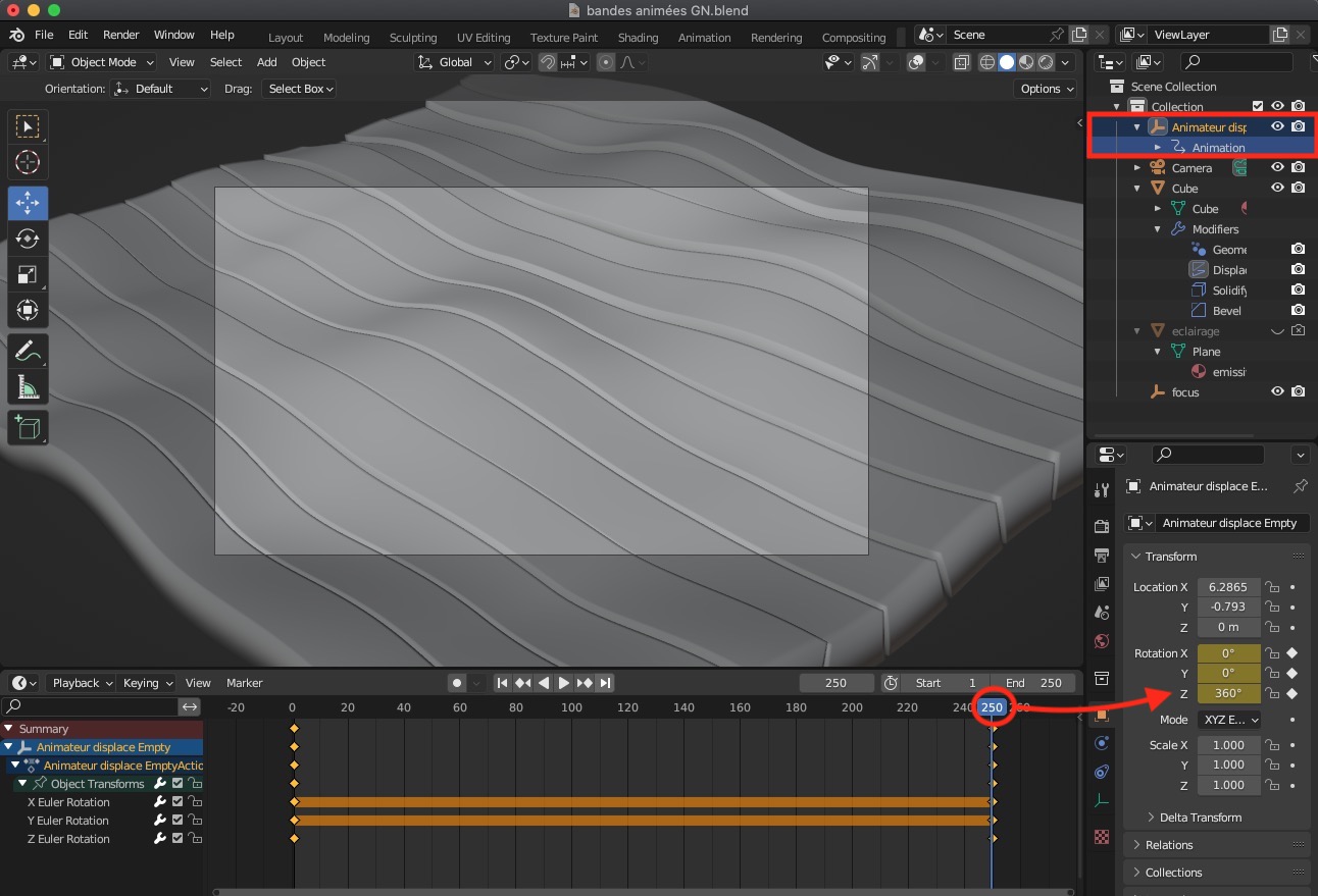 Motion Design : réaliser des animations en boucle - 3D - modèle, maillage, espace