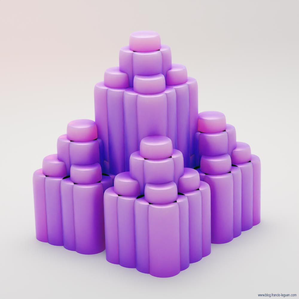 Itérations : dans Blender aussi... - 3D - volume, maillage, surface