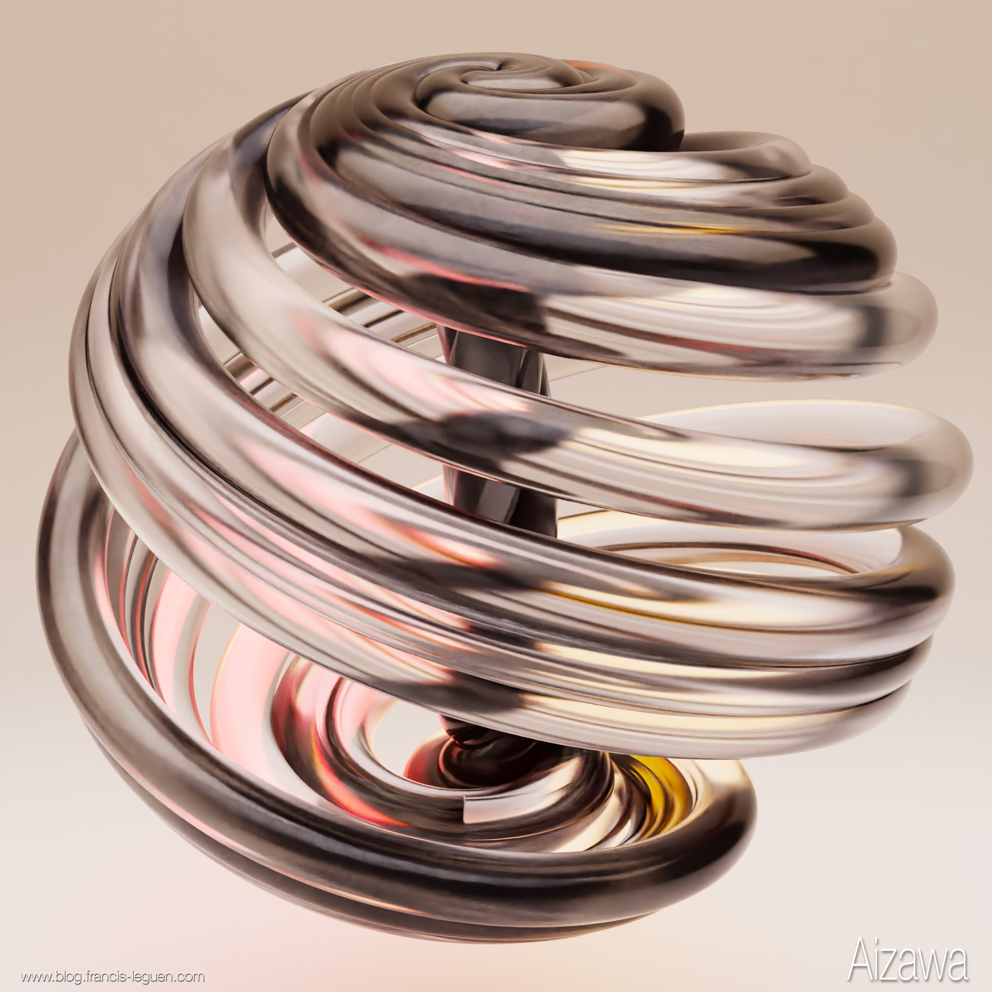 Des attracteurs étranges en 3D dans Blender - 3D - rendu, perspective, espace