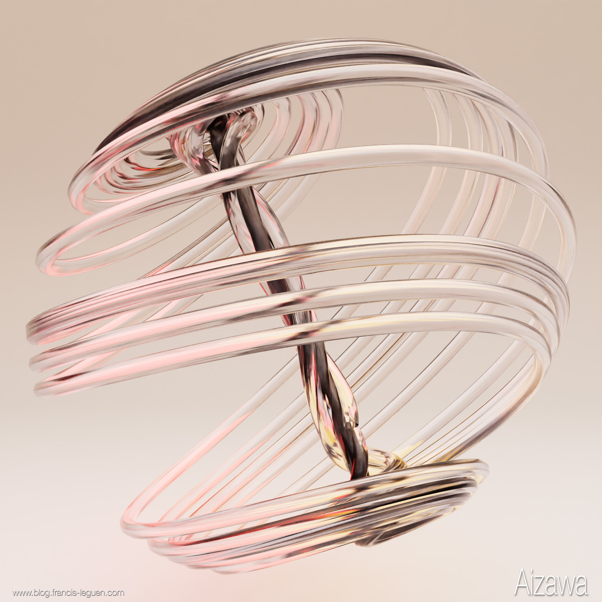Des attracteurs étranges en 3D dans Blender - 3D - rendu, perspective, espace