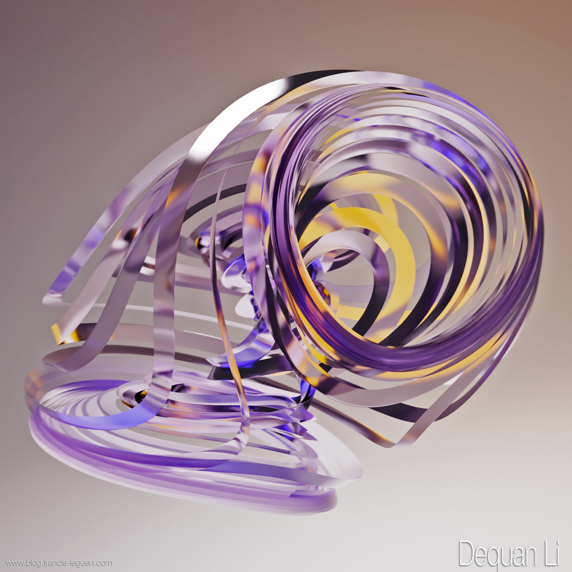 Des attracteurs étranges en 3D dans Blender - 3D - rendu, perspective, espace