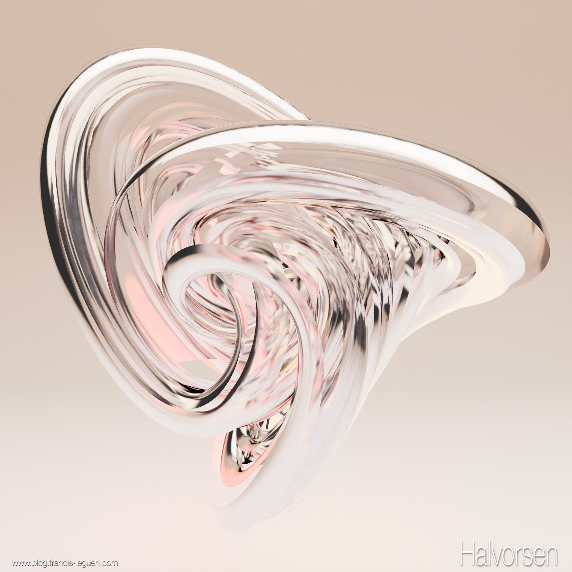 Des attracteurs étranges en 3D dans Blender - 3D - rendu, perspective, espace