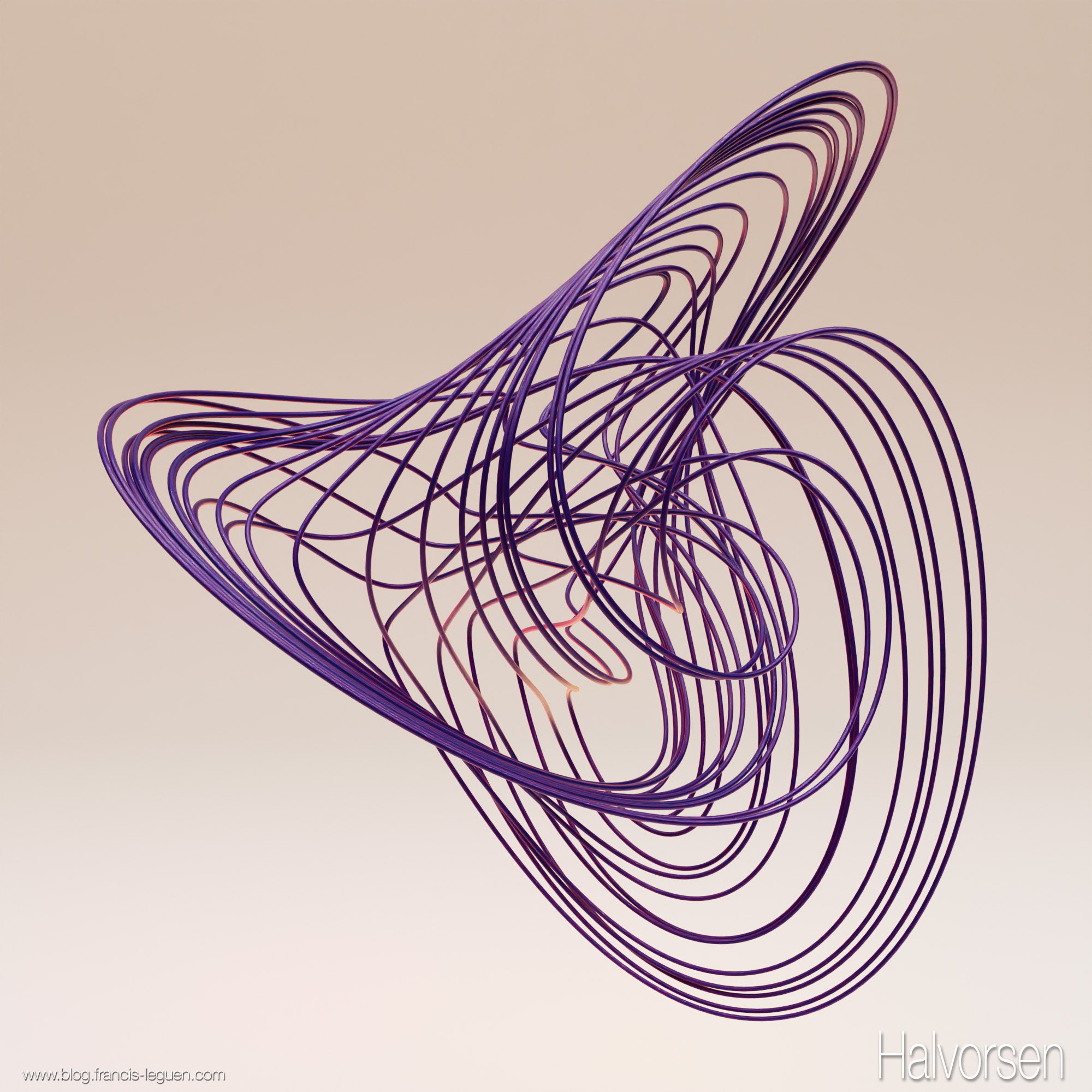 Des attracteurs étranges en 3D dans Blender - 3D - rendu, perspective, espace