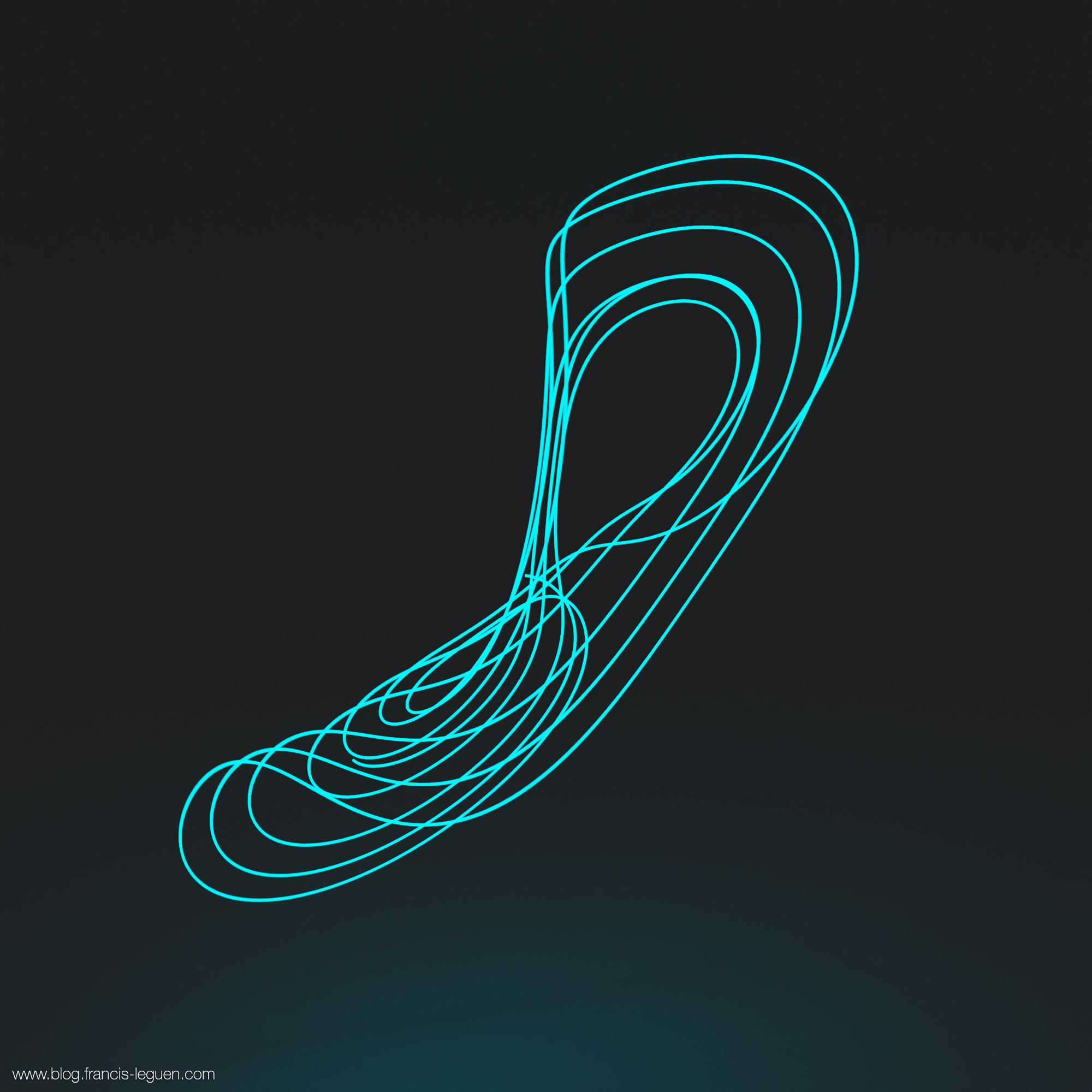 Des attracteurs étranges en 3D dans Blender - 3D - rendu, perspective, espace