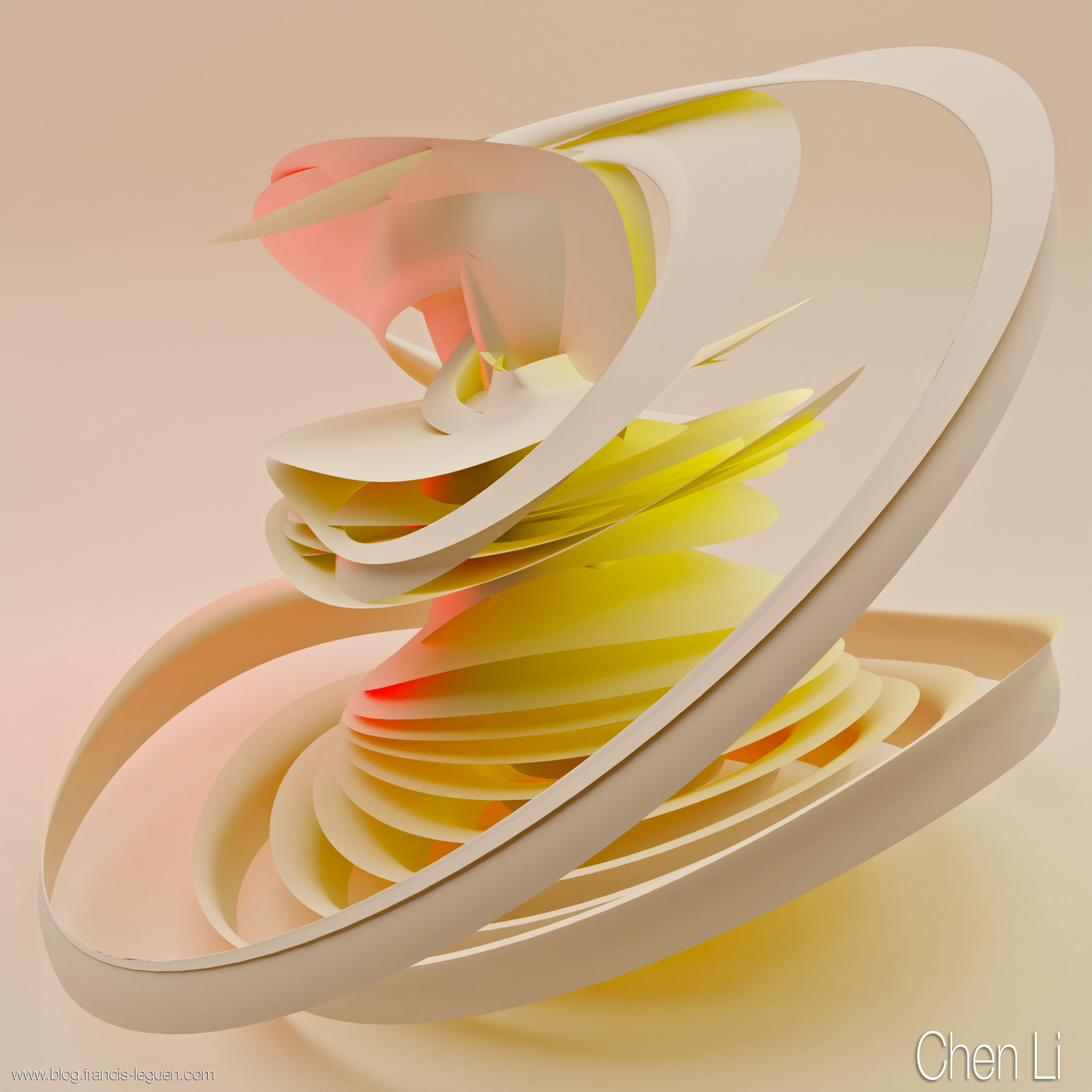 Des attracteurs étranges en 3D dans Blender - 3D - rendu, perspective, espace