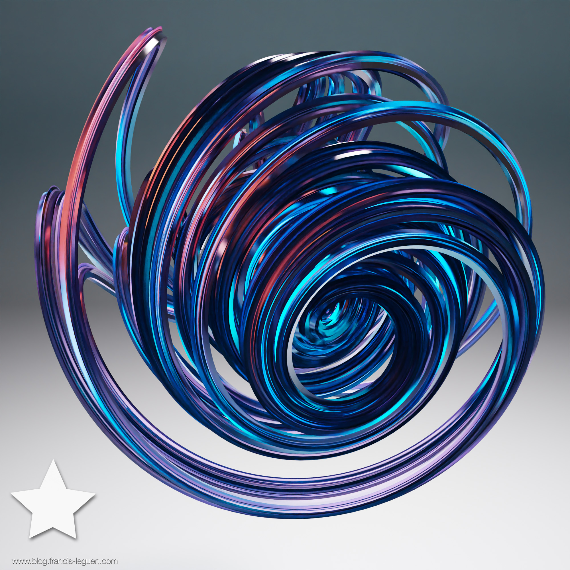 Des attracteurs étranges en 3D dans Blender - 3D - rendu, perspective, espace