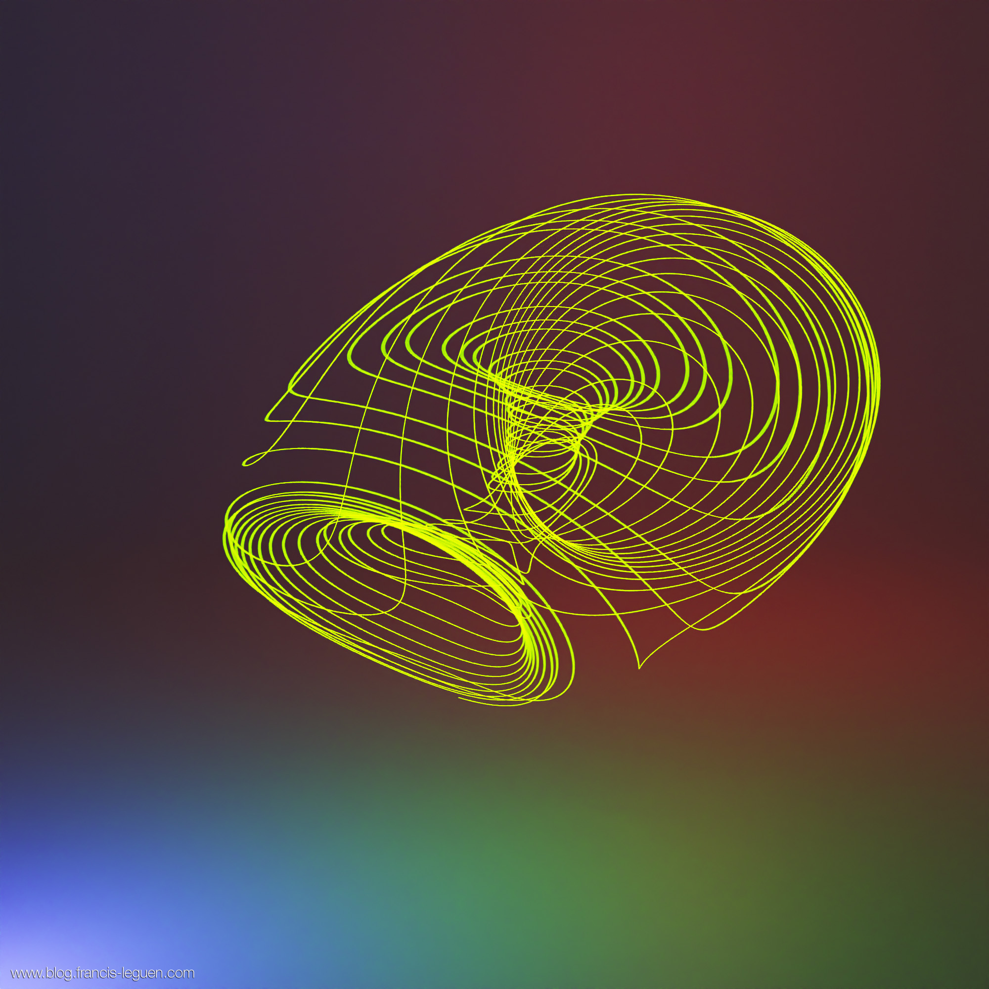 Des attracteurs étranges en 3D dans Blender - 3D - rendu, perspective, espace