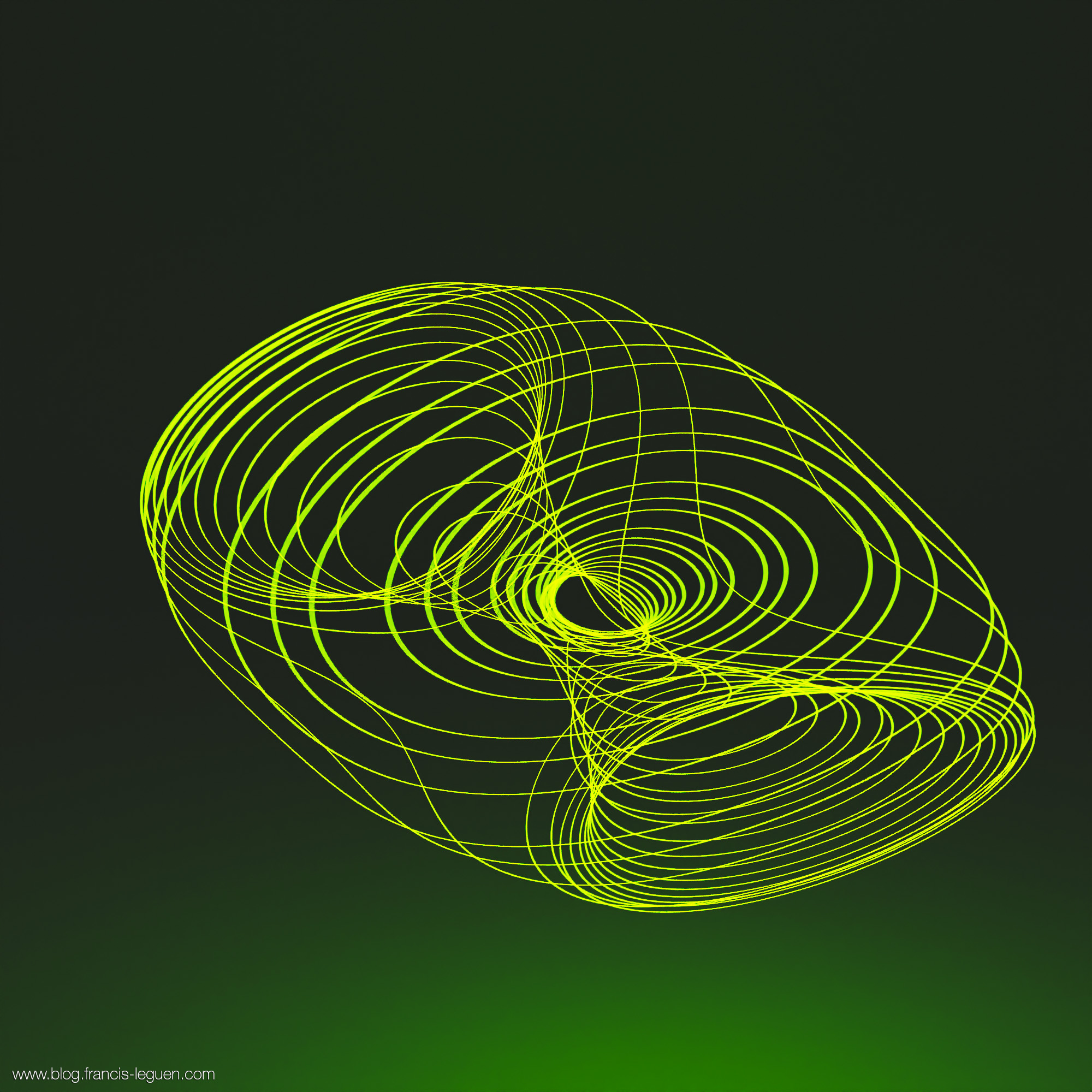 Des attracteurs étranges en 3D dans Blender - 3D - rendu, perspective, espace