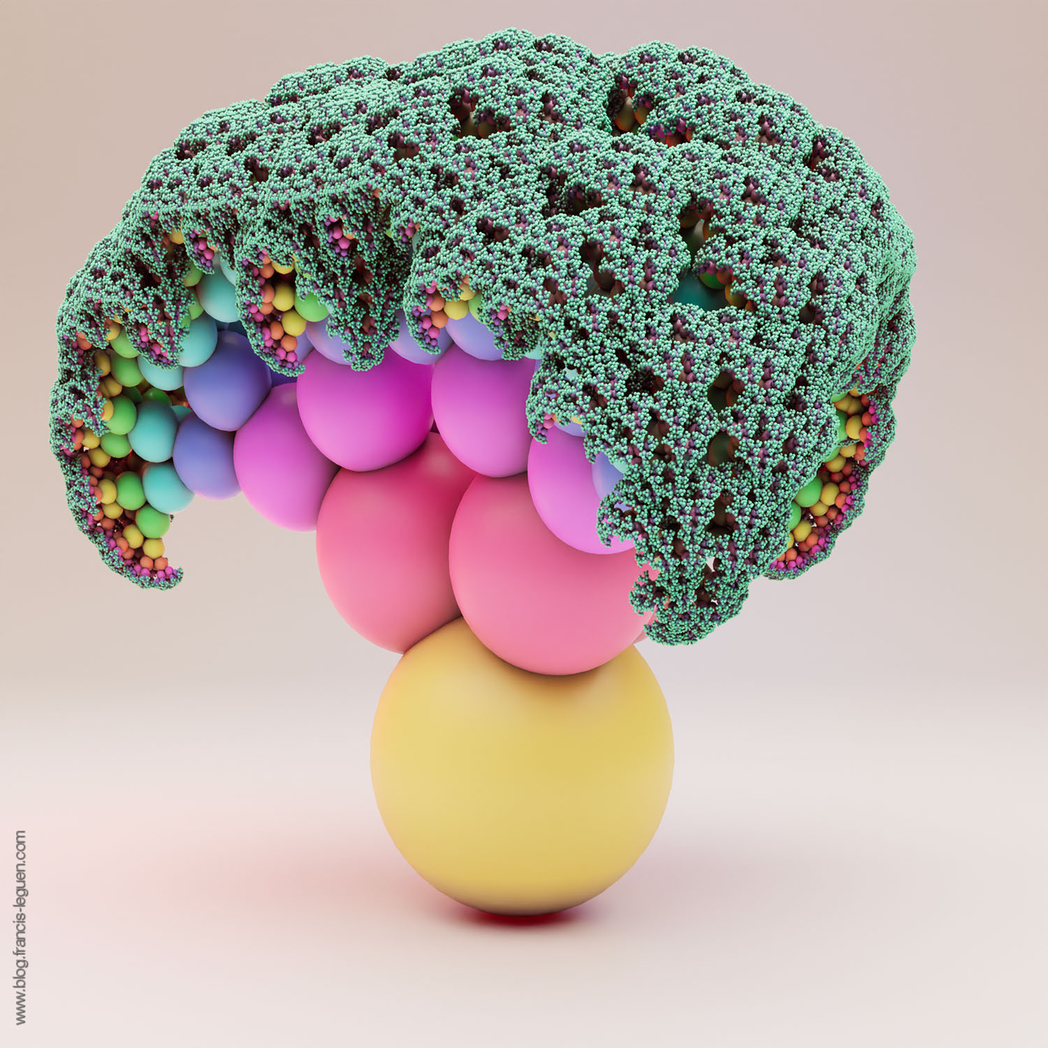Fractales : des arbres de Pythagore avec Blender - 3D - profondeur, perspective, lumière