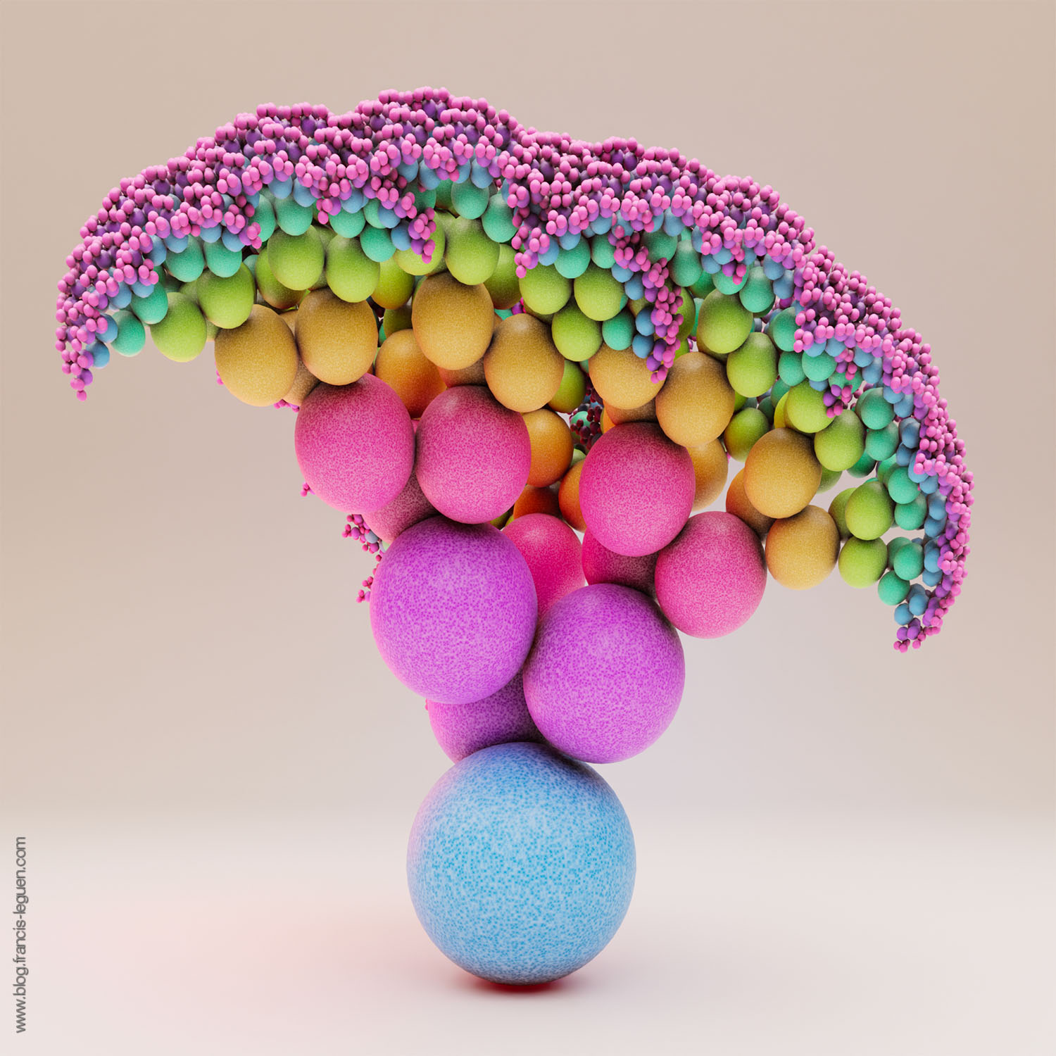 Fractales : des arbres de Pythagore avec Blender - 3D - profondeur, perspective, lumière