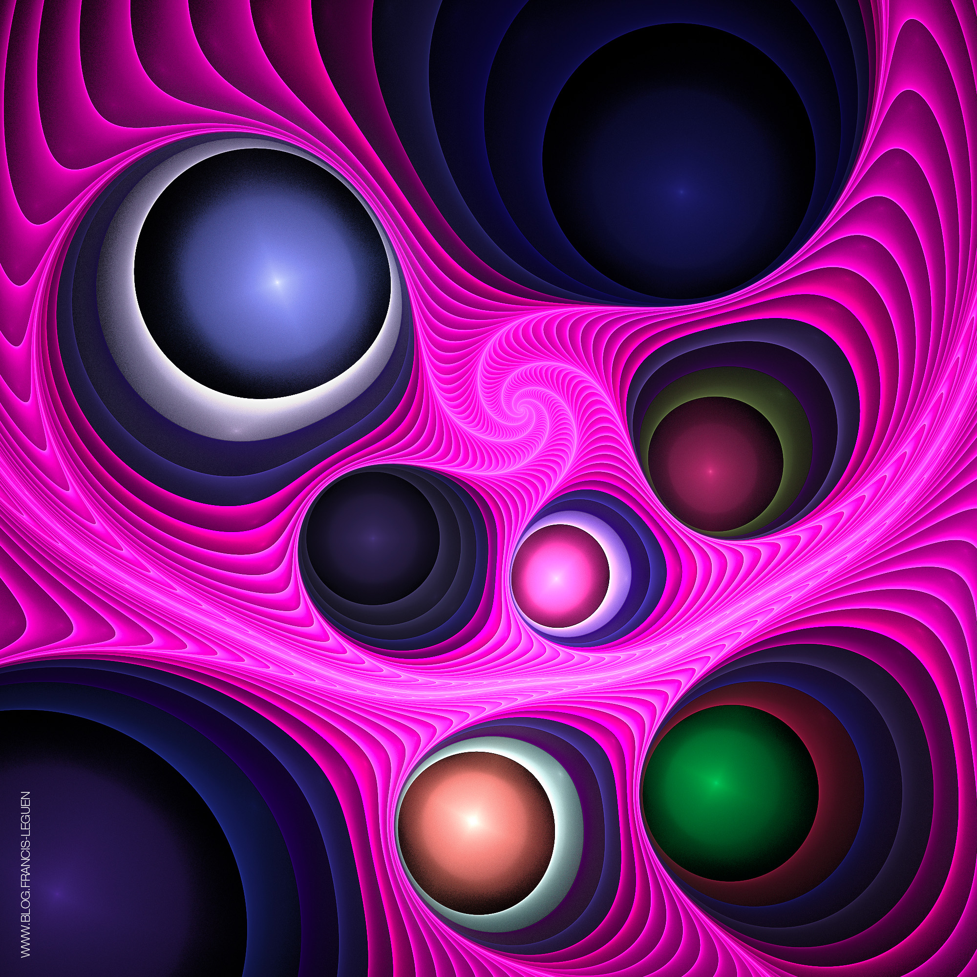 Du relief avec la chromostéréopsie ! - Fractales - spirales, symétrie, infini