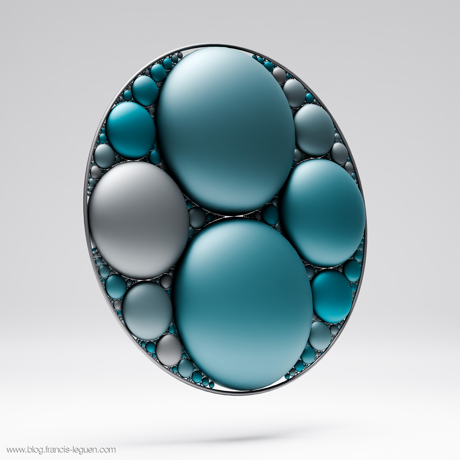 Des fractales apolloniennes dans Blender - texture, profondeur, volume