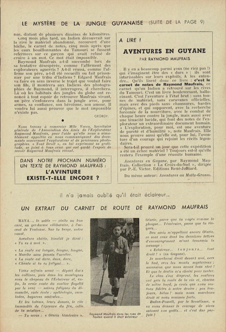 Raymond Maufrais : Aventures en Guyane - lecture, reliure, pages