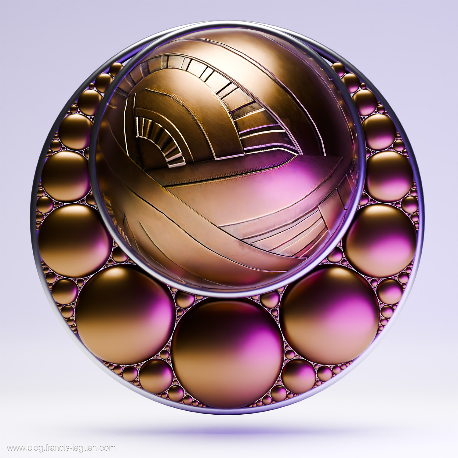 Des fractales apolloniennes dans Blender - texture, profondeur, volume