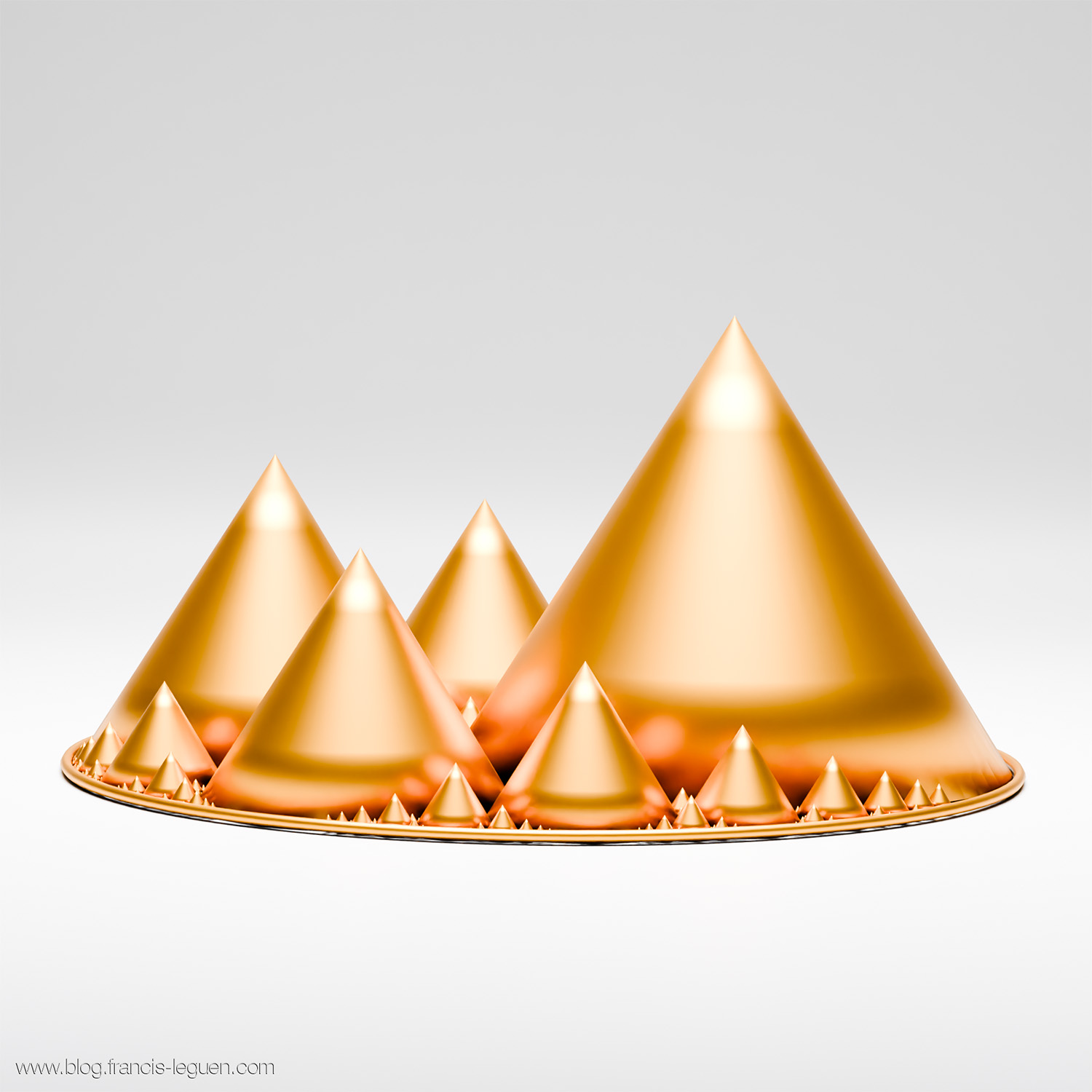 Des fractales apolloniennes dans Blender - texture, profondeur, volume