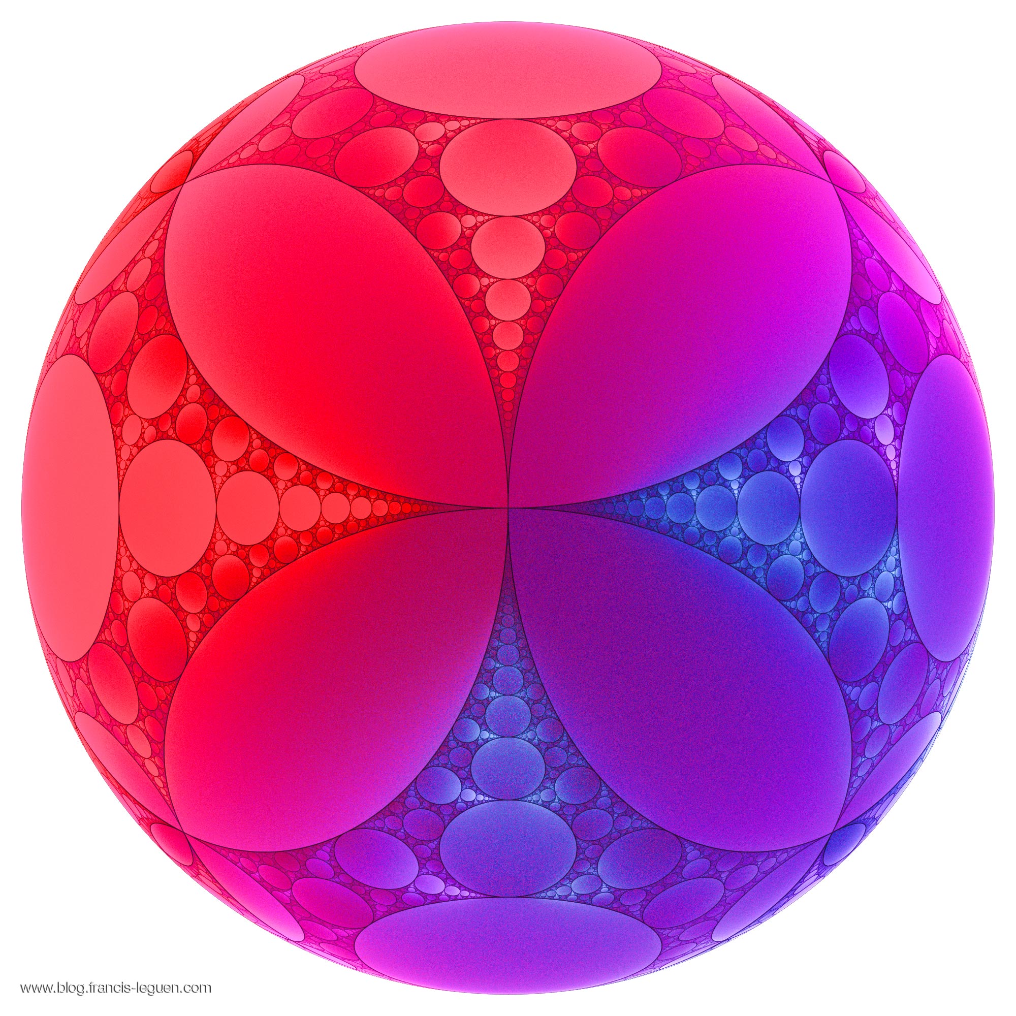 Des fractales apolloniennes dans Blender - texture, profondeur, volume