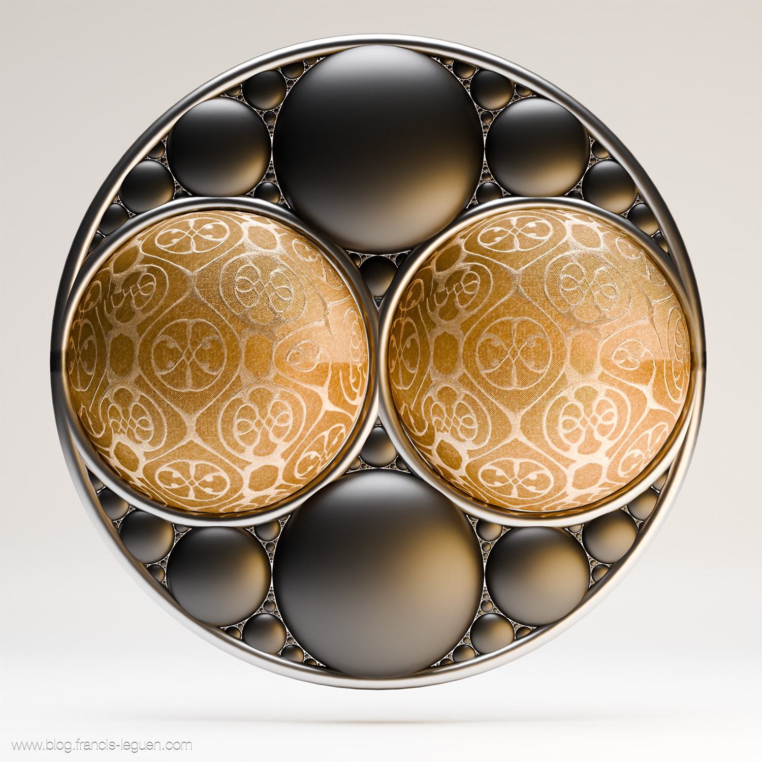 Des fractales apolloniennes dans Blender - texture, profondeur, volume