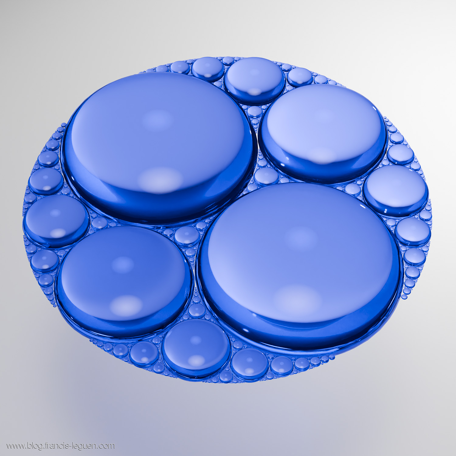 Des fractales apolloniennes dans Blender - texture, profondeur, volume