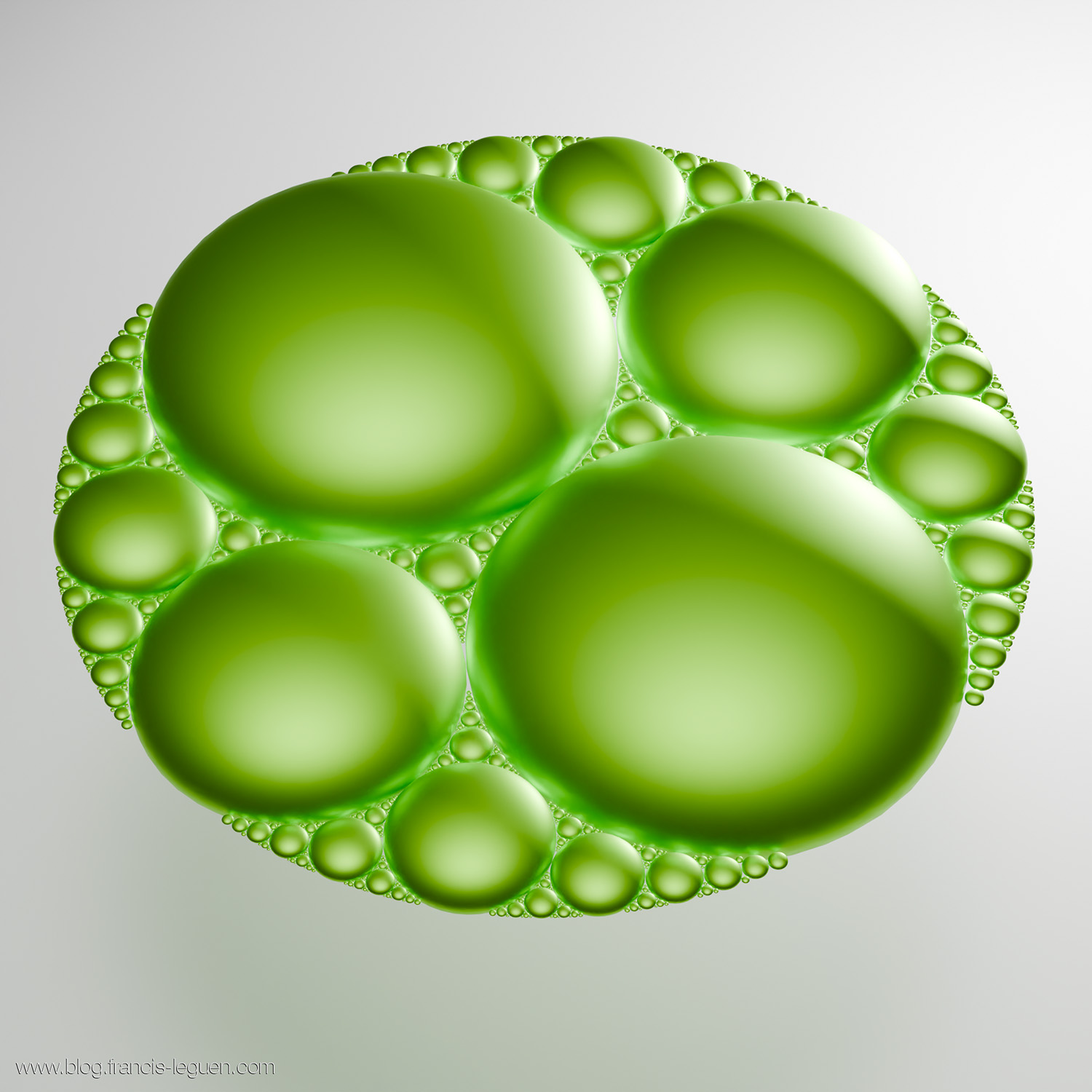 Des fractales apolloniennes dans Blender - texture, profondeur, volume