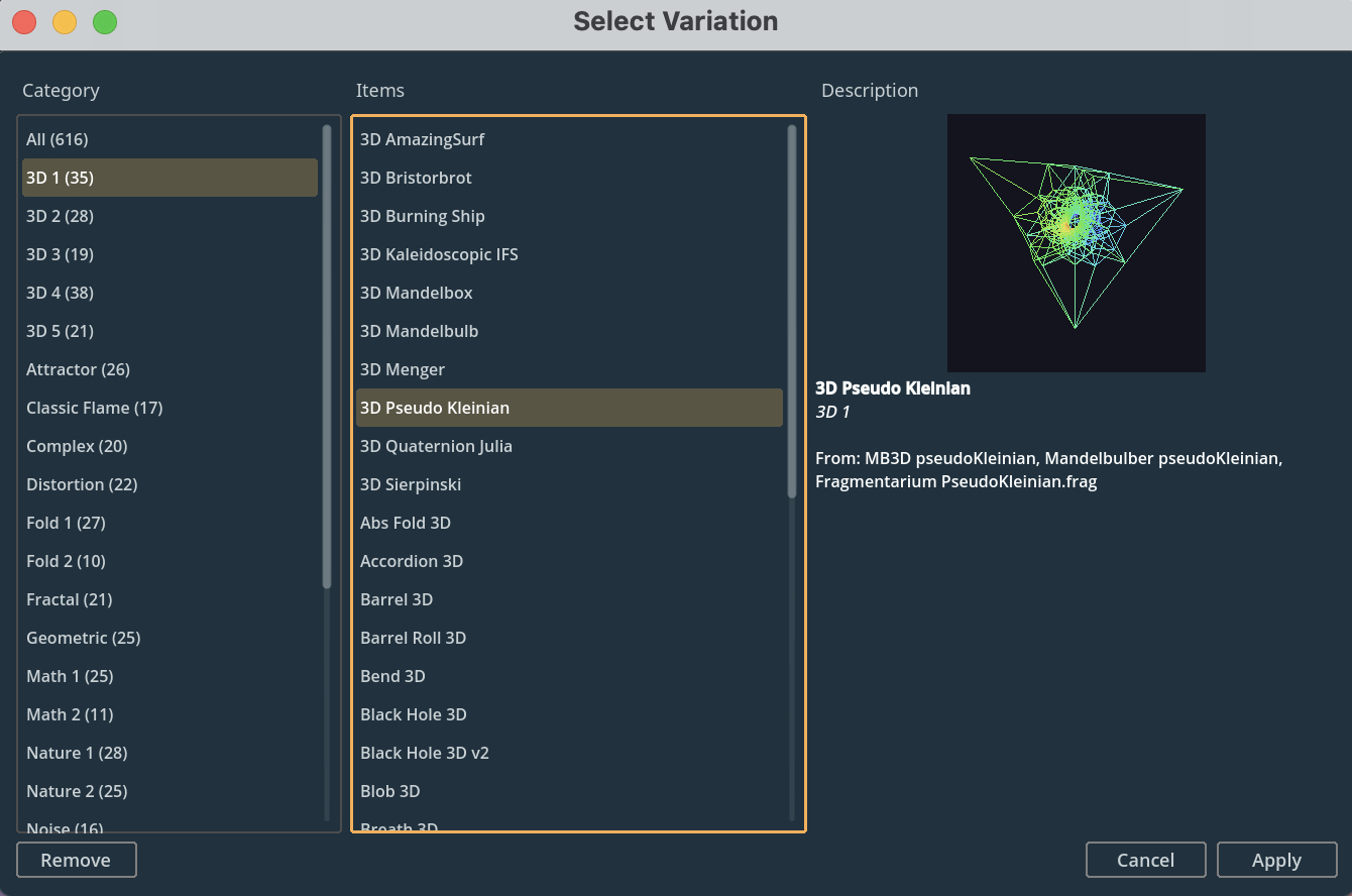 MandelBro3D : Des fractales multidimensionnelles dans JWildfire Swan - répétition, ensemble, mathématiques